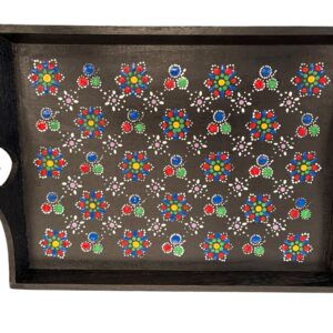 Zwart Dienblad met Staphorster Stipwerk – 32 × 24 × 3 cm nr. 6