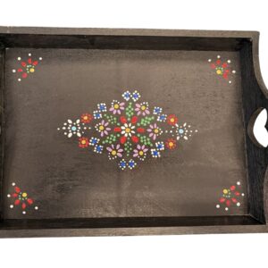 Zwart Dienblad met Staphorster Stipwerk – 25 × 18,5 × 3 cm nr. 4