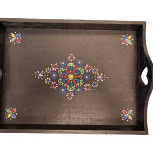 Zwart Dienblad met Staphorster Stipwerk – 29 × 21,5 × 3 cm nr. 2