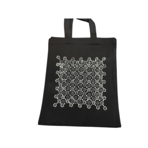 Zwarte Katoenen Tas met Staphorster Stipwerk – 27 × 23 cm nr. 3