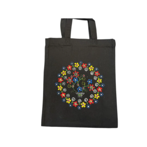 Zwarte Katoenen Tas met Staphorster Stipwerk – 27 × 23 cm nr. 4