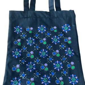 Zwarte Katoenen Tas met Staphorster Stipwerk – 27 × 23 cm nr. 8