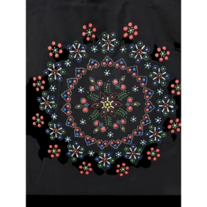 Zwarte Katoenen Tas met Staphorster Stipwerk – 41,5 × 38 cm nr. 1