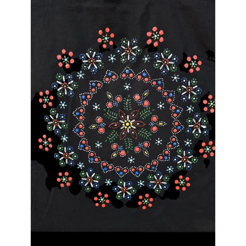 Zwarte Katoenen Tas met Staphorster Stipwerk – 41,5 × 38 cm nr. 1