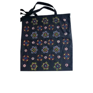 Zwarte Katoenen Tas met Staphorster Stipwerk – 41,5 × 38 cm nr. 10