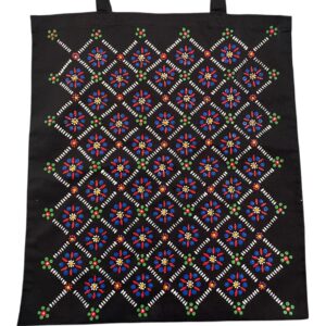Zwarte Katoenen Tas met Staphorster Stipwerk – 41,5 × 38 cm nr. 7
