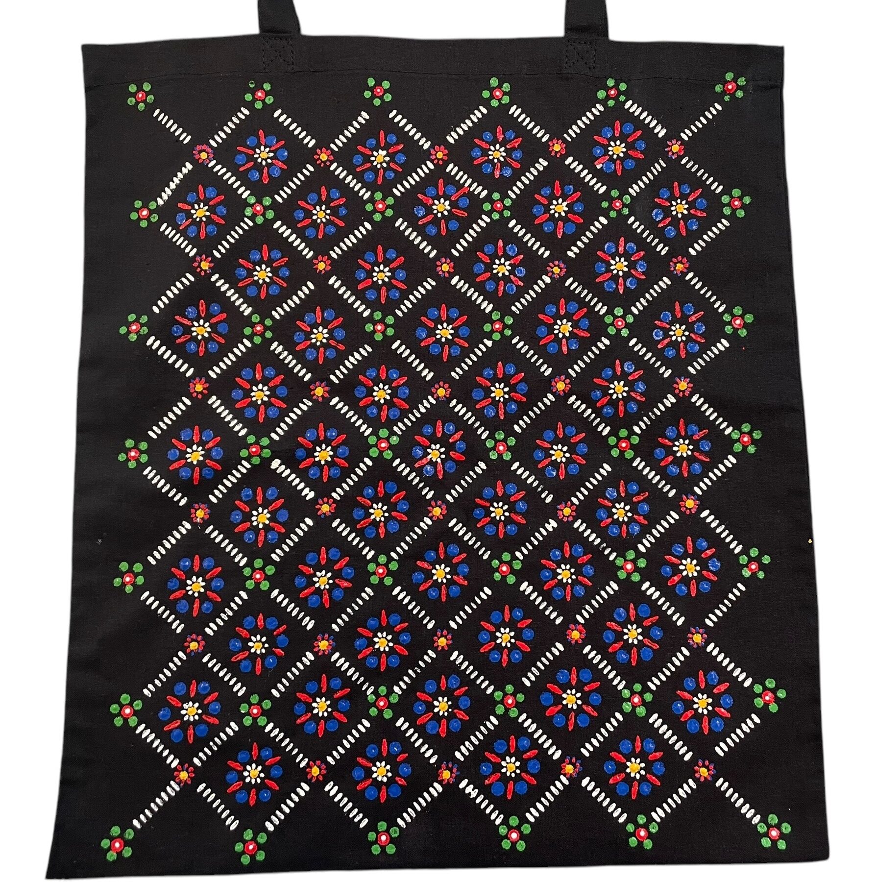 Zwarte Katoenen Tas met Staphorster Stipwerk – 41,5 × 38 cm nr. 7