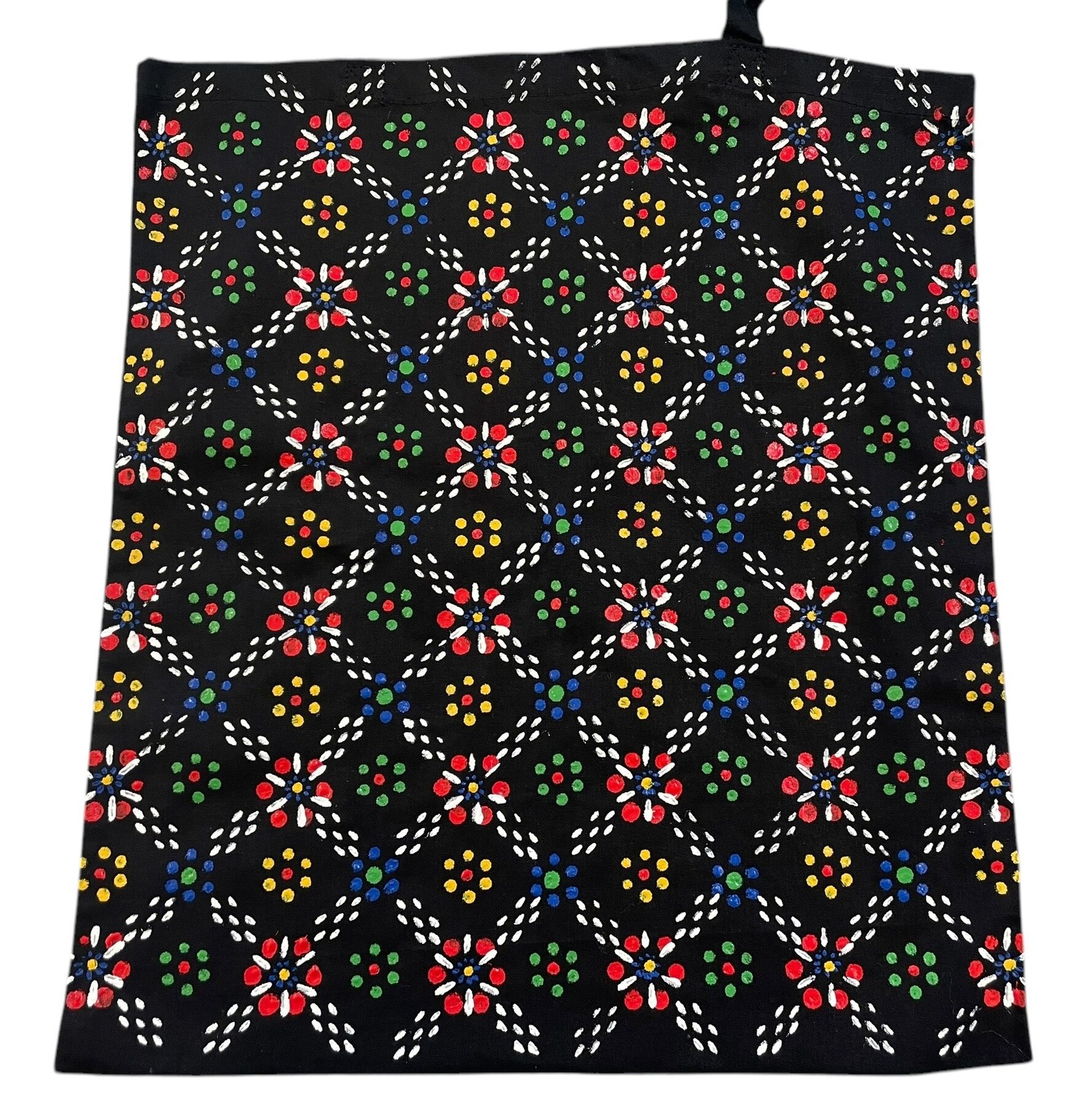 Zwarte Katoenen Tas met Staphorster Stipwerk – 41,5 × 38 cm nr. 8
