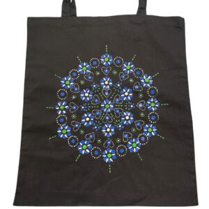 Zwarte Katoenen Tas met Staphorster Stipwerk – 41,5 × 38 cm nr. 9